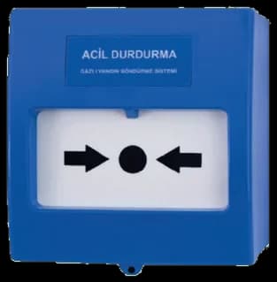 Teknim TFB-3165B Acil Durdurma Butonu, Gazlı Yangın Söndürme Sistemleri için, Mavi